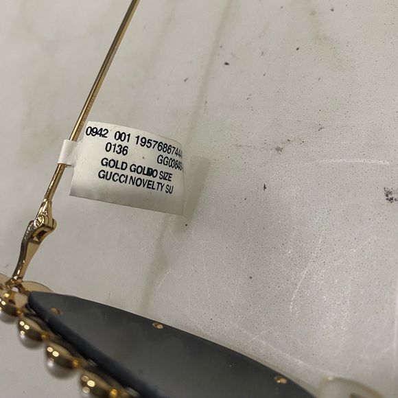 Gucci Women's Simulated Pearl Embellished Cat Eye Sunglasses  53mm - Picture 3 of 11